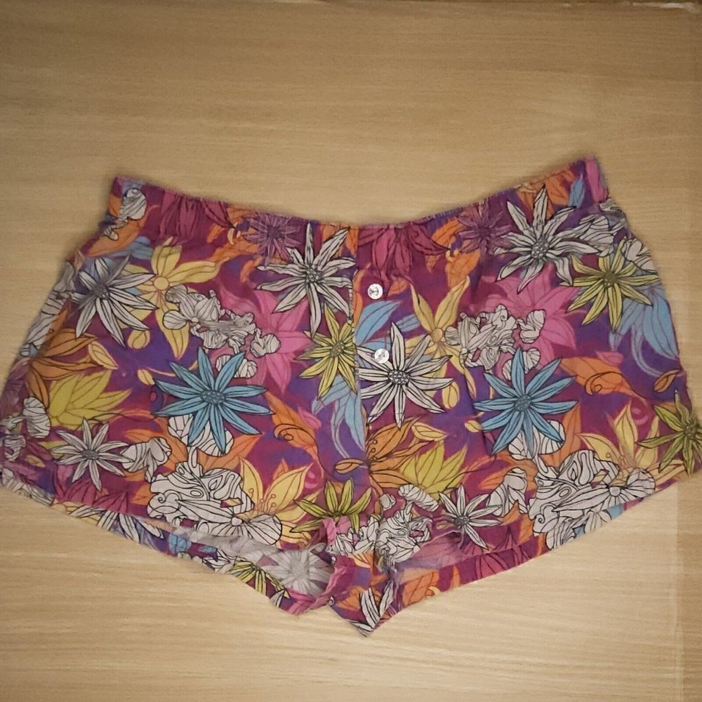 Disney Parks Juniors Tropical Mickey Mouse Pajama Shorts XS
